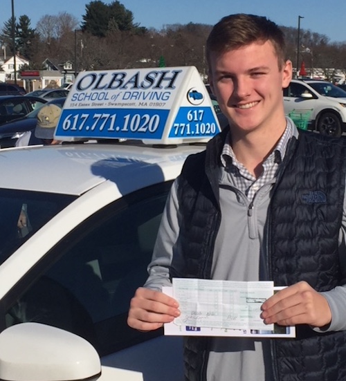 A happy Olbash School of Driving student that just got his drivers license